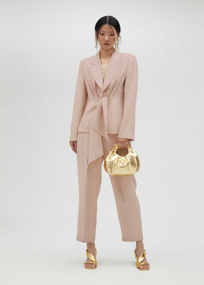 Loose-fitting beige-pink trousers