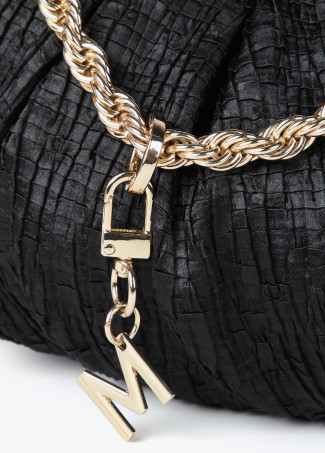 Satinierte Mini-Tasche mit seitlichen Schleifen