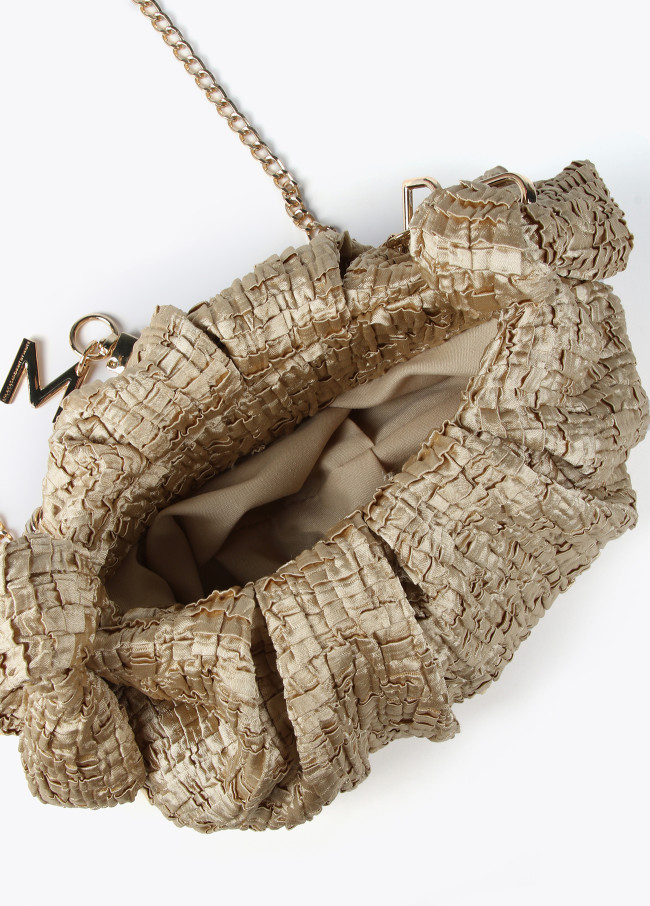 Mini borsa satinata con fiocchi laterali