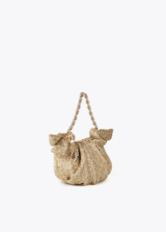 Mini-sac satiné avec nœuds sur les côtés