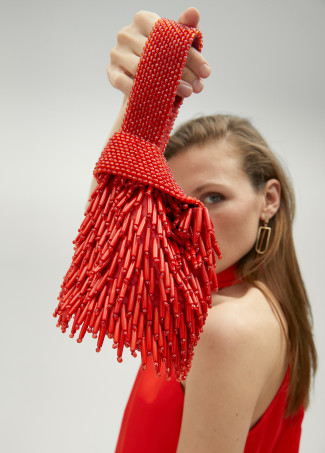 Petit sac strass effet corail