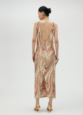 Langes Kleid mit Pailletten