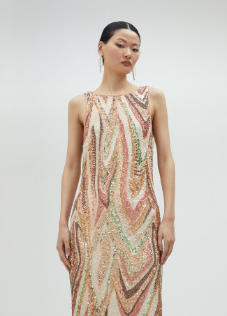 Vestido comprido lantejoulas