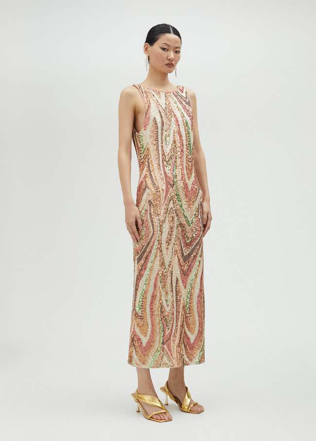 Vestido comprido lantejoulas