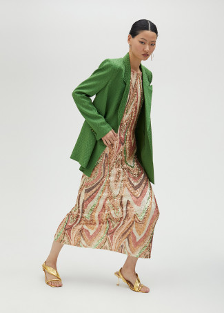 Langes Kleid mit Pailletten