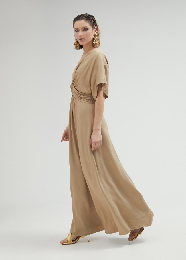 Long dress with draped waist