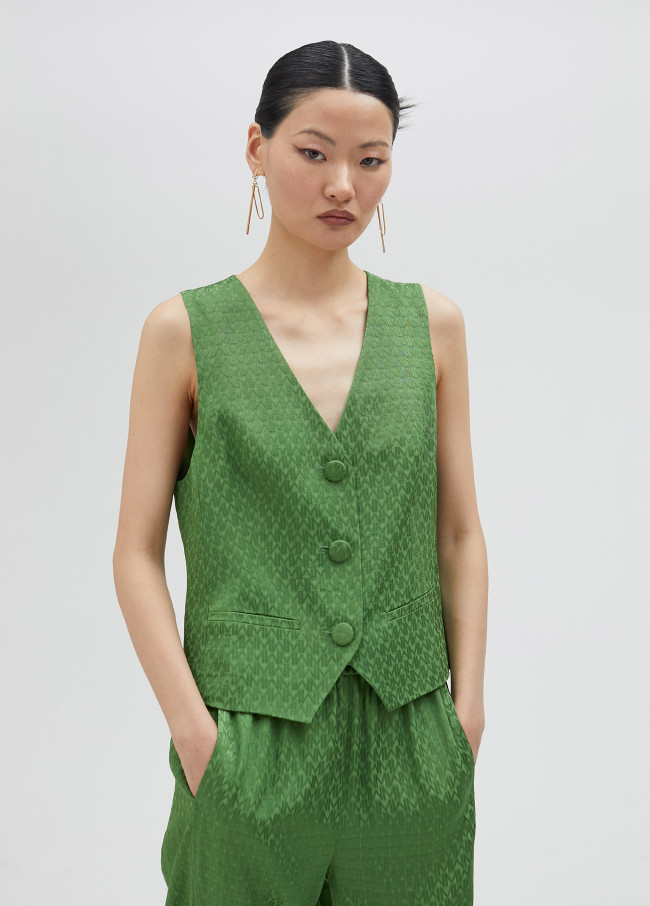 【MARTE】Cut Jacquard Vest MARTE】Cut Jacquard Vest Women's Junee Vest | Vests by