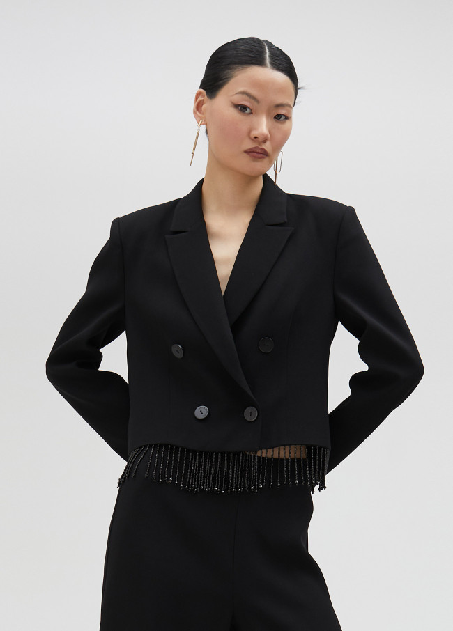 Blazer cropped nero
