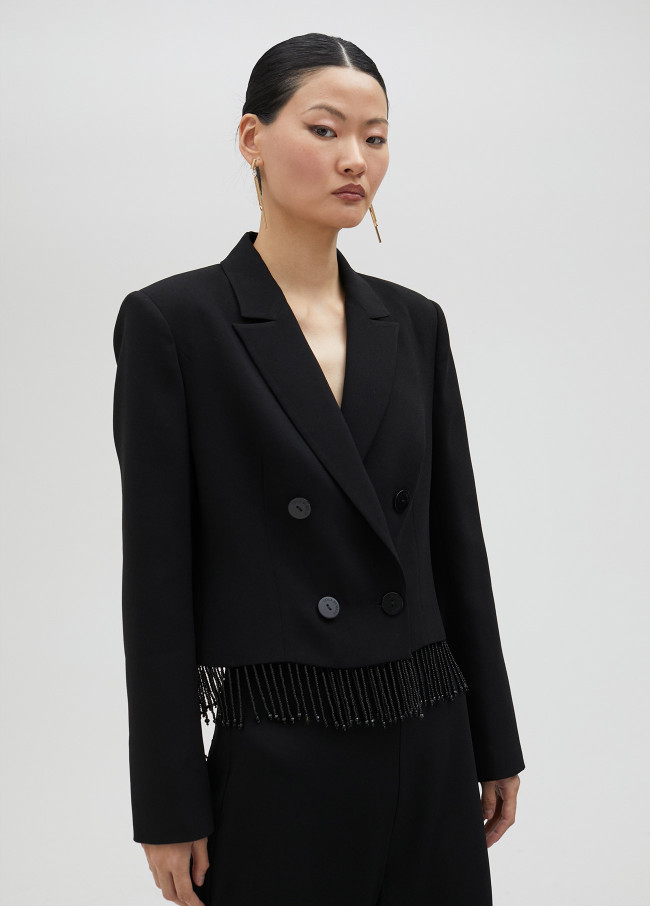 Blazer cropped nero