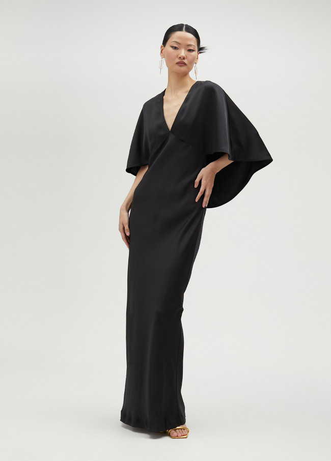Langes Kleid mit Capeärmeln