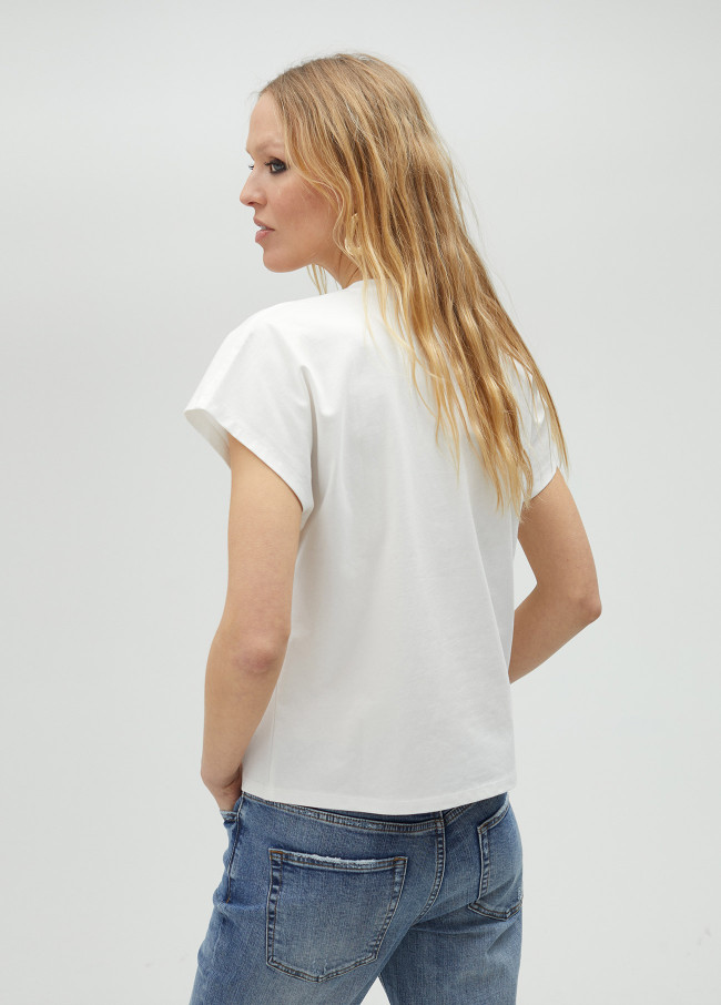 T-shirt blanc imprimé tigre