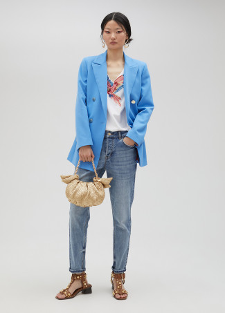 T-shirt with rhinestone bird