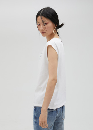 T-shirt with rhinestone bird