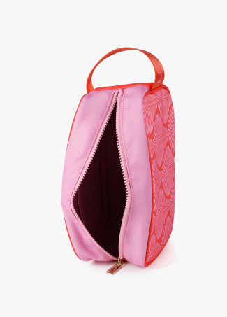 Nylon toiletry bag with seashell print