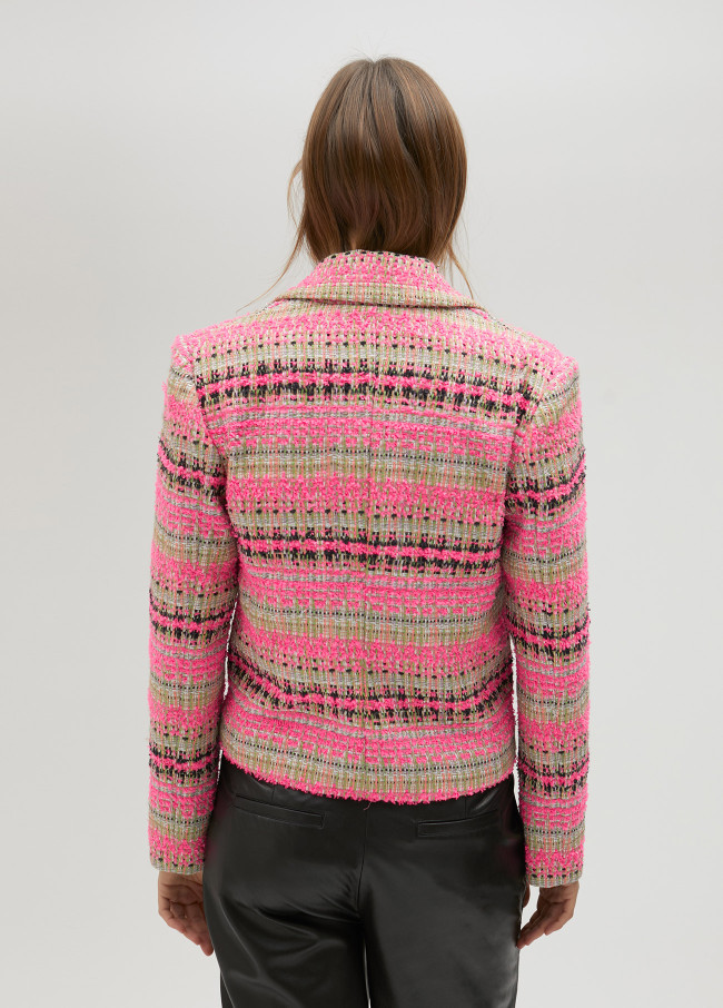 Blouson motard tweed