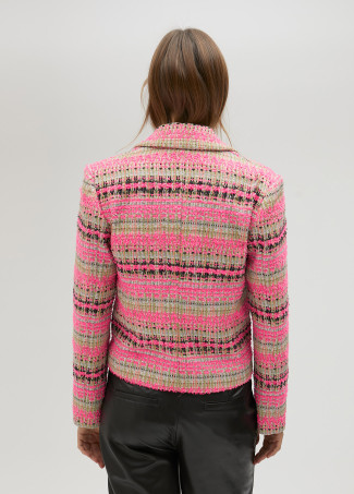 Blouson motard tweed