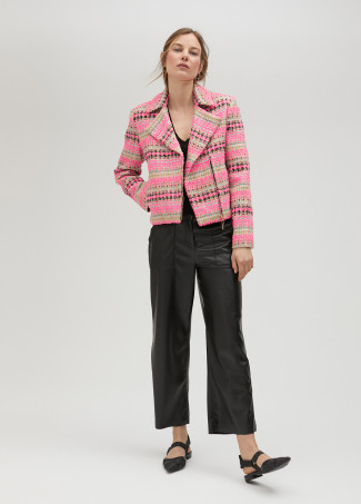 Blouson motard tweed