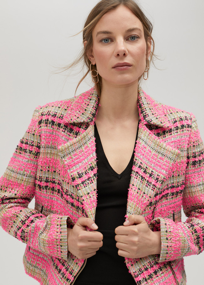 Chaqueta biker tweed