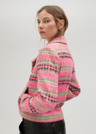 Blouson motard tweed