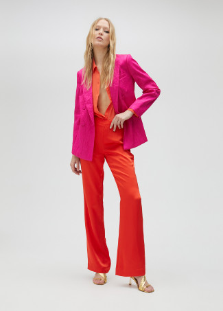 Blazer efeito enrugado
