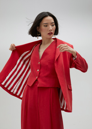 Blazer dritto tencel