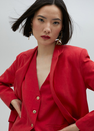 Blazer droit en lyocell