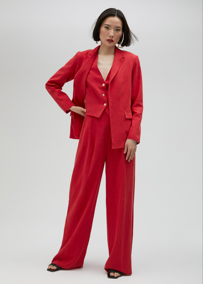 Blazer droit en lyocell