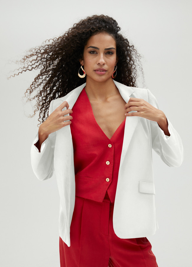 Gerade geschnittener Blazer aus Tencel
