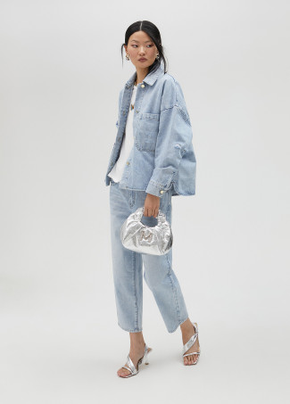 Denim jacket with rhinestones