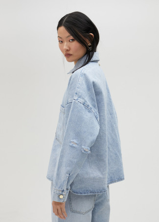 Giacca denim con strass