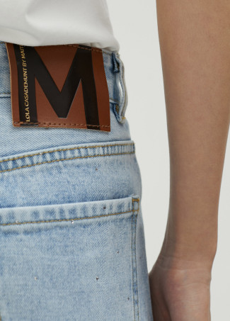 Pantalón denim con strass