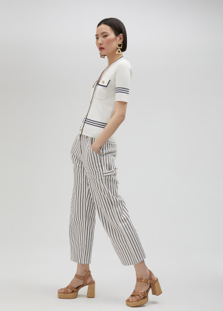 Pull manches courtes bicolore