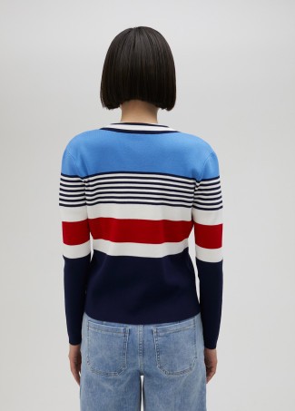 Cardigan à rayures multicolores