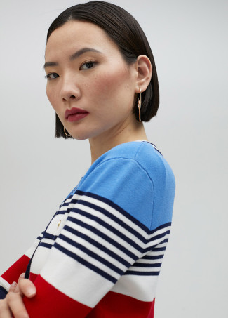 Cardigan mit mehrfarbigen Streifen