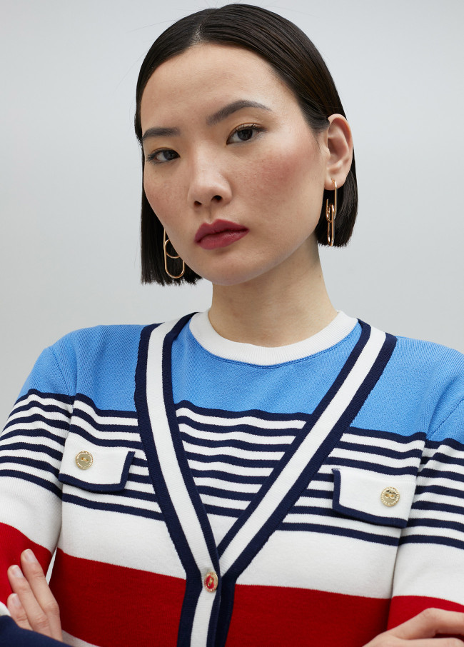 Multicoloured striped cardigan