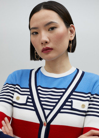 Multicoloured striped cardigan