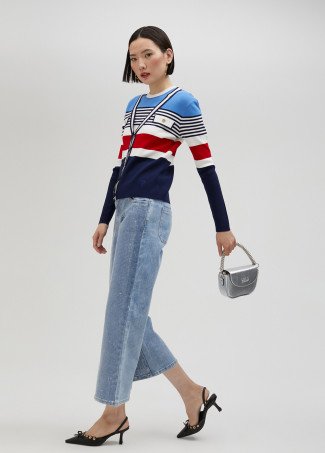 Multicoloured striped cardigan