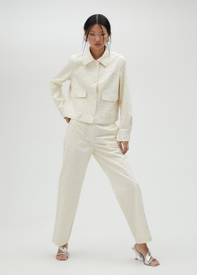 Pantaloni dettagli strass