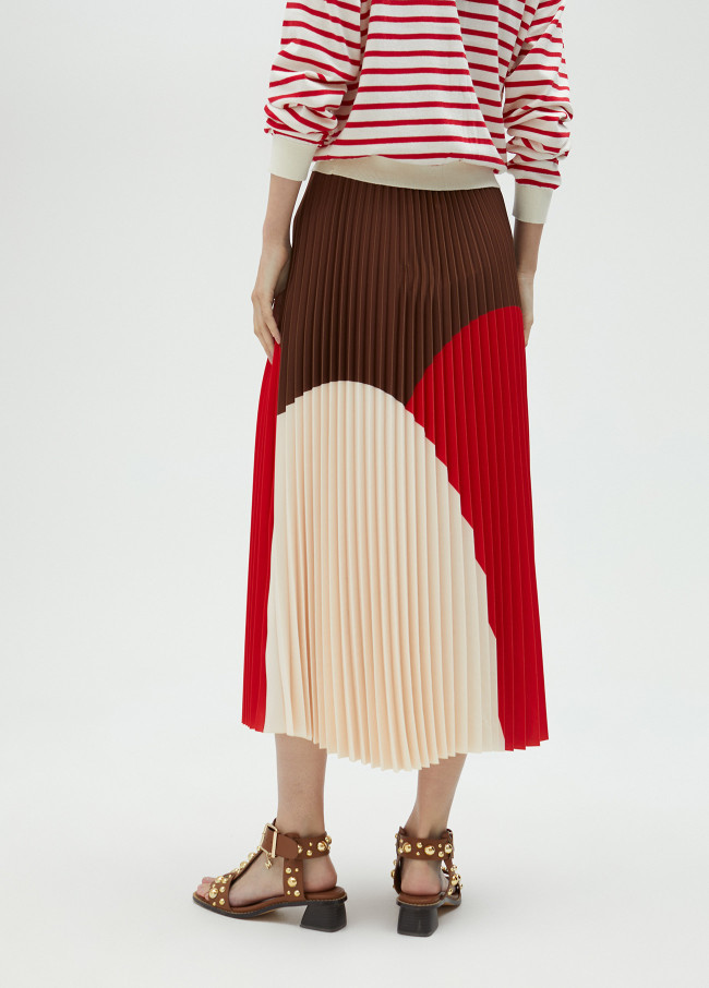 Falda plisada tricolor