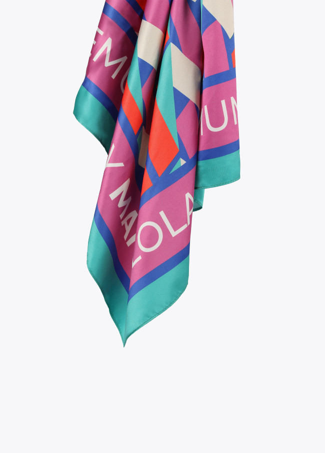 Foulard satinato stampa geometrica