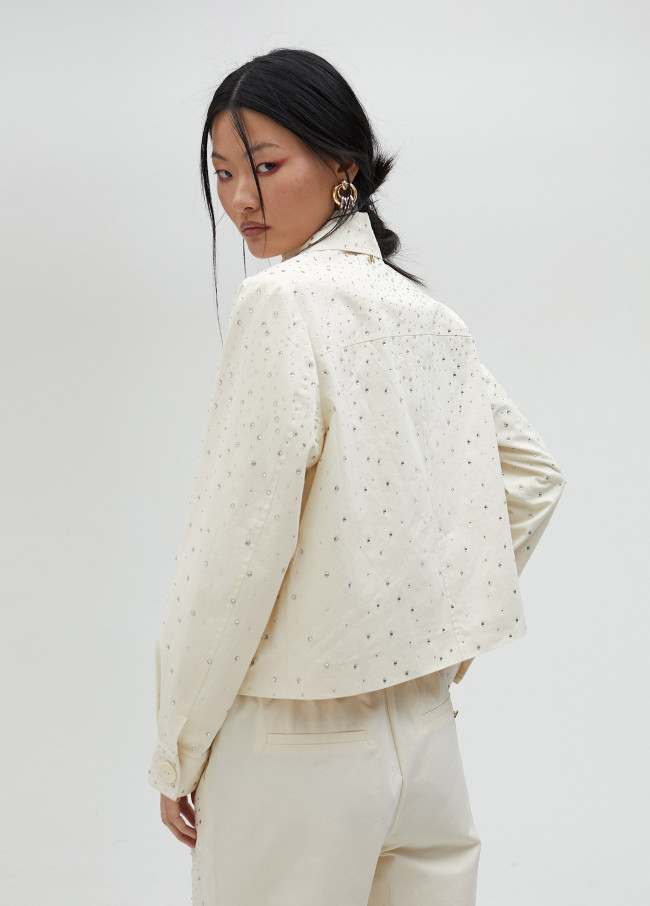 Blouson en jean avec strass