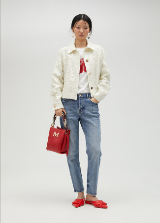 Kurze Jacke mit Pailletten