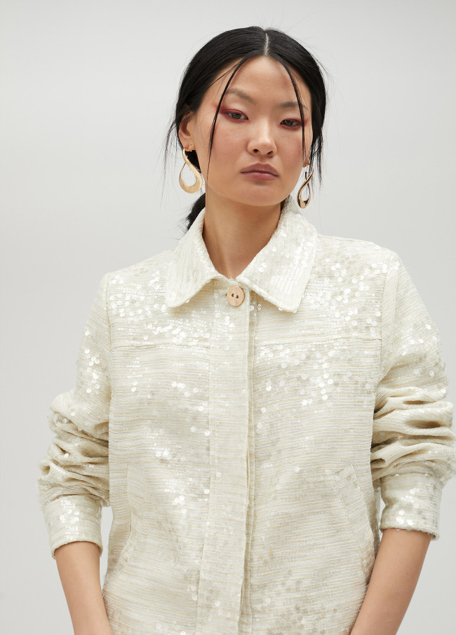 Kurze Jacke mit Pailletten