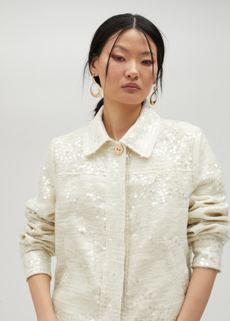 Kurze Jacke mit Pailletten