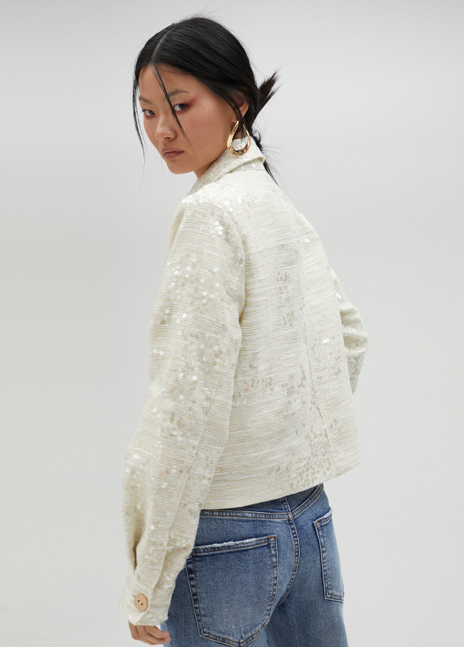 Kurze Jacke mit Pailletten