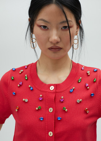 Cardigan avec strass