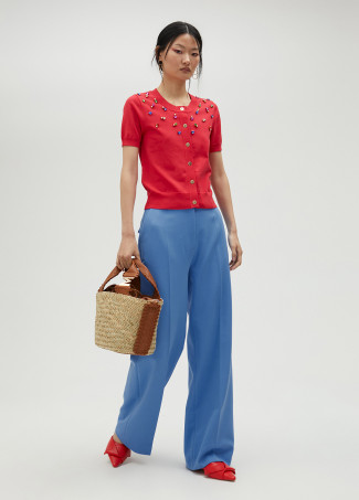 Cardigan with rhinestones