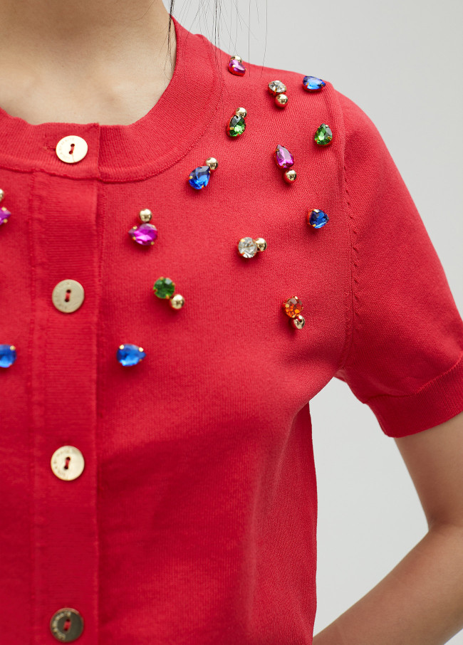 Cardigan avec strass