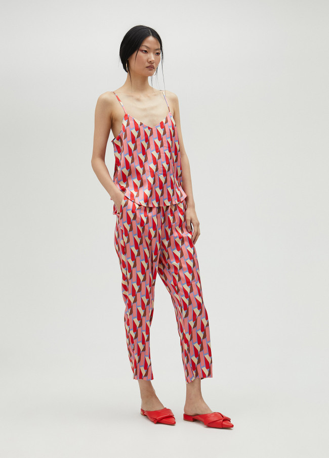 Multicoloured logo print trousers