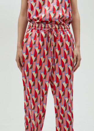 Pantalon imprimé logo multicolore